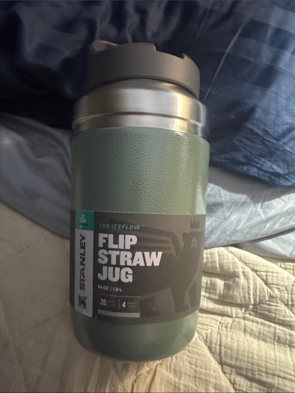Stanley Green Flip Straw Jug with Gray Lid